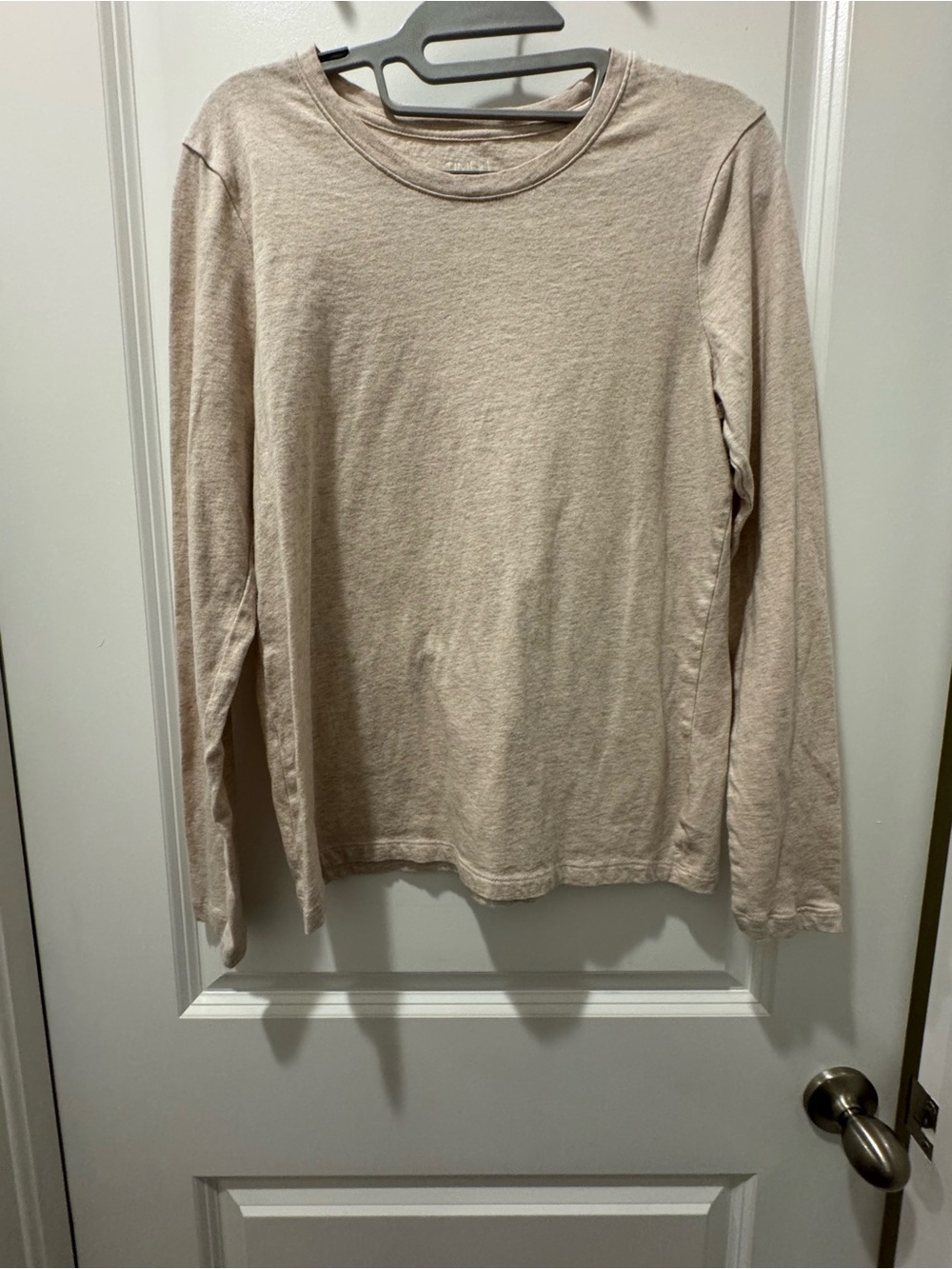Time and Tru Long Sleeve Tee in Light Beige